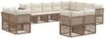 vidaXL Gartensofa-Set 12 pcs Beige Poly-Rattan, Moderner Garten-Sofa,...