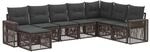 vidaXL Gartensofa-Set 8 pcs Grau und Dunkelgrau Poly-Rattan, Moderner,...
