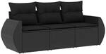 vidaXL Garten Sofagarnitur mit Kissen 3-TLG., Gartenm&ouml;bel Gartengarnitur,...