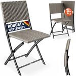 Casaria&reg; Polyrattan Klappstuhl 2er Set Creme leicht faltbar bis 120kg belastbar
