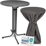 Beautissu Stehtisch klappbar mit Stehtischhusse & Schleifenband rund