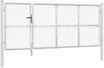 vidaXL Maschen-Gartentor Silber 350x125 cm Verzinkter Stahl
