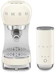 Smeg, ECF12CREU Manueller Espressomaschine und Milchaufsch&auml;umer, Creme