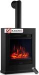 KAMINIO Elektrokamin Kalle mit Ofenrohr - Elektrischer Standkamin mit Heizung,
