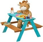 Relaxdays Kindersitzgarnitur Garten, Picknickbank, HBT: 51x90x78 cm, Kindersitzgruppe