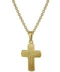 trendor Kreuz f&uuml;r Kinder Gold 333 mit goldplattierter Silberkette 48610
