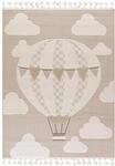 Mazovia Kinderteppich Beige Ballon - Weich, 3D-Muster - Leicht zu Reinigen,