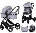 Chipolino Kinderwagen 3 in 1 Amore Babyschale Adapter Wickeltasche Fu&szlig;abdeckung