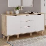 Forte VANKKA Kommode 150, Moderne Kommode mit 3 Schubladen und 2 T&uuml;ren,