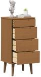 vidaXL Kommode MOLDE Karamell 40 x 35 x 82 cm Massives Kiefernholz,...