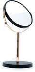 INTIRILIFE Schminkspiegel Tischspiegel in Schwarz - 16.9 cm Durchmesser -