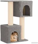 vidaXL Katzennbaum mit Sisal-Kratzs&auml;ulen Hellgrau 114 cm, Katzenbaum f&uuml;rs