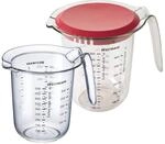 Westmark Set 2tlg., Messkannen 0,5 l und 1 l mit Deckel, mehrsprachige Messskalen,