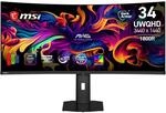 MSI MAG 341CQP QD-OLED X28 Monitor PC 86,4 cm [34] 3440 x 1440 Pixel UltraWide Quad