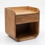FineBuy Nachtkonsole f&uuml;r Wandmontage 35x33cm Akazie Massivholz Braun -...