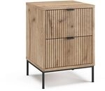 Vicco Nachttisch Eliza, Viking Oak/Schwarz, 40 x 55.4 cm mit 2 Schubladen