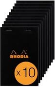 Rhodia 146009C 10 Notizbl&ouml;cke N.14 11x17cm 80 Blatt liniert Schwarz