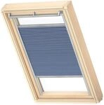 VELUX Original Wabenplissee, M06, Nachtblau, mit Grauer F&uuml;hrungsschiene