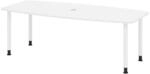 b&uuml;m&ouml; Konferenztisch oval 220x103 cm gro&szlig;er Besprechungstisch in wei&szlig;,