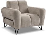 BEAUTY SOFA Sessel mit Metallbeine in Schwarz VOLARE (modernes Design, R&uuml;cken...