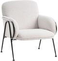 Beliani Sessel Stoff Hellbeige mit Metallgestell Loungesessel modernes Design...