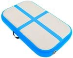 Aufblasbare Gymnastikmatte mit Pumpe 60x100x20 cm PVC Blau