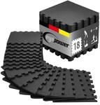 eyepower Bodenmatte Fitness - 18 Bodenschutzmatten mit Rand 30x30 cm Schwarz...
