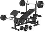 GORILLA SPORTS&reg; Hantelbank mit 100 kg Hantelset und Latzug , Ablage