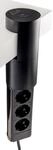 3-Fach Tischsteckdose Schwarz 3m Kabel USB-A USB-C 20W PD