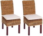 CHEFGASTRO 2er-Set Esszimmerstuhl Korbstuhl Stuhl Malibu Bananengeflecht HxBxT