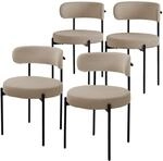 ML-Design Esszimmerst&uuml;hle 4er Set Braun, K&uuml;chenstuhl aus Teddystoff,