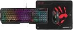 A4tech QWERTY Tastatur + Maus + Mauspad Set Tastatur mit 7 Multimedia-Tasten Gaming