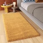 TAPISO Essence Teppich L&auml;ufer Flur Br&uuml;cke Shaggy Hochflor Langflor Senfgelb...