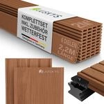 Juskys WPC Terrassendielen 2 m&sup2; &ndash; 220 cm Dielen, wetterfest & pflegeleicht,...