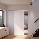 inova Holzschiebet&uuml;r wei&szlig; 880 x 2035 mm Alu Komplettset mit Lauf-Schiene und