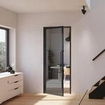 inova Glast&uuml;r Komplettset 834x1972mm DIN links Griffstange Dreht&uuml;r Grauglas...
