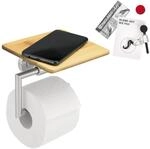 bremermann Bad-Serie Piazza Bambus- Toilettenpapierhalter mit Bambusablage 2in1...