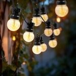 LED Au&szlig;en Lichterkette 20 LED Gl&uuml;hbirnen mit Timer - 950 cm - Garten