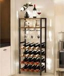 DanDiBo Weinregal Metall Schwarz Stehend mit Glashalter 100 cm 96575...