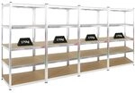 PROREGAL Mega Deal | 4X Schwerlastregal Ragnar | HxBxT 180x90x60 cm | Fachlast...