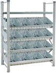 Sch&uuml;ttgutregal verzinkt mit 16 Abteilen, HxBxT 2000x1290x525 mm, 4 Ebenen