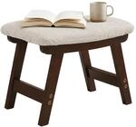 Relaxdays Fu&szlig;hocker aus Holz, gepolsterte Fu&szlig;ablage, HxBxT: 29x40x25 cm, Flur,
