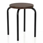 hjh LIVING Hocker mit Metallbeinen und Holz Sitzfl&auml;che, stapelbar
