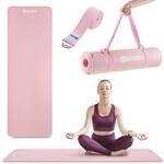 HyperMotion Yogamatte Fitnessmatte NBR 183x61x0,8 cm Schwarz, Rutschfest 8 mm,...
