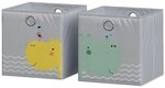 Vicco Faltbox, Grau (B&auml;r & Nilpferd), 30 x 30 cm