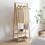 [en.casa] Bambus Garderobenst&auml;nder &Ouml;cker&ouml; 150 x 60 x 40 cm mit Kleiderstange