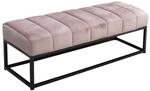 Wohnling Sitzbank 108x40x40 cm Samt Rosa Gesteppt, Polsterbank | Bettbank f&uuml;r