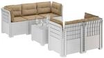 vidaXL 5-Sitzer Gartensofa mit Kissen Rattan-Look PP Wei&szlig;, Moderner...