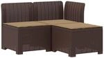 vidaXL 3-Sitzer Garten Sofa mit Kissen Rattan-Look PP Braun, Garten-, Balkon-...
