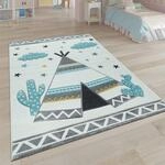 Paco Home Kinder-Teppich, Kinderzimmer Pastell Farben, Indianer-Zelt Motiv 3-D,...